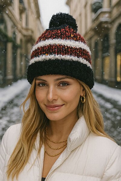 MARBERRY Beretă neagră tricotată pentru femei