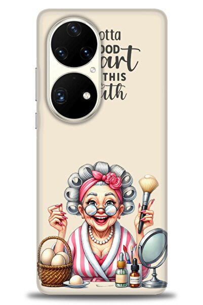 Rulet Aksesuar غطاء متوافق مع هاتف هواوي P50 Pro HD مطبوع - غطاء سيليكون مصمم...