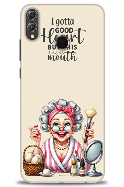 Rulet Aksesuar غطاء متوافق مع هاتف هواوي هونر 8X HD مطبوع - غطاء سيليكون بتصم...