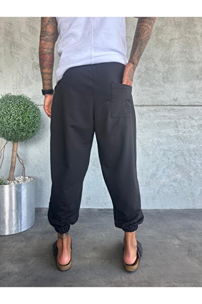 KağanKY Черни гумени панталони с крачоли