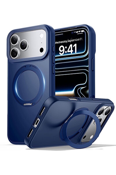 m.tk moveteck iPhone 17 Pro Kılıf Magsafe Halkalı 360 Dönebilen Yüzüklü Stand...