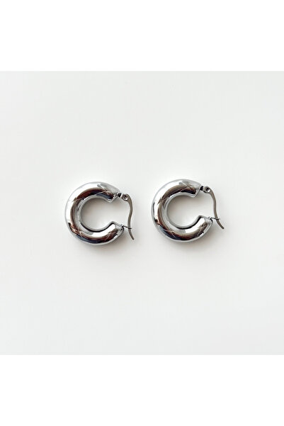 Boise Atelier Beril Grey Steel Earring | Çelik Küpe