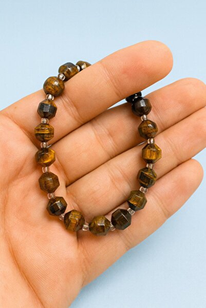 grsoyuncak Doğaltaş 8mm Faset Kesim Doreli Kaplangözü Bileklik 1 Adettir