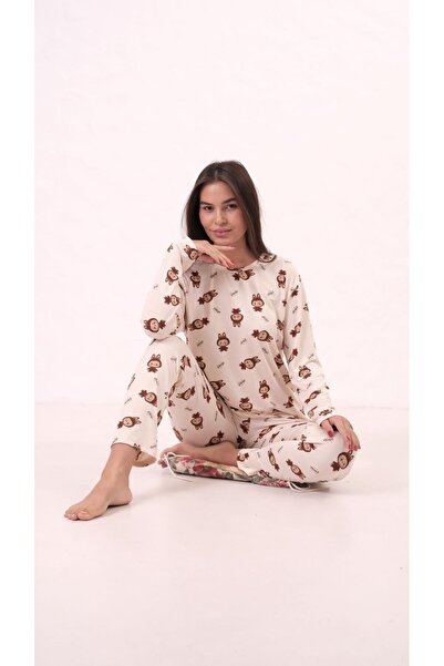 lamelif Піжамний комплект з візерунком, кремовий