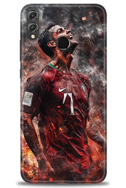 Rulet Aksesuar غطاء متوافق مع هاتف هواوي هونر 8X HD مطبوع - غطاء سيليكون بتصم...