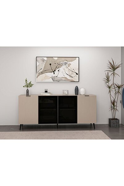 Minar Kale Konsol Cam Kapak Plus Kumtaşı/Kumtaşı Füme Cam