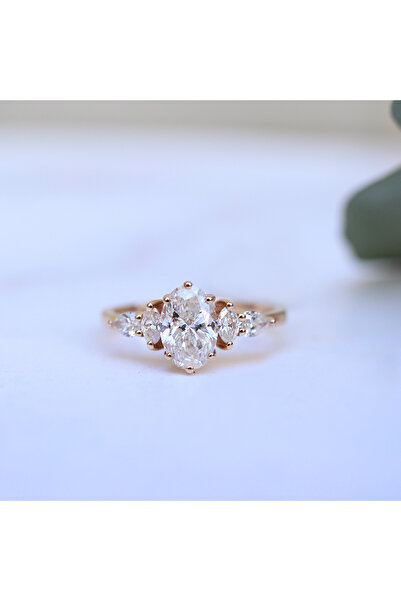 inza pırlanta Vintage Diana Beyaz Topaz & Pırlanta Yüzük