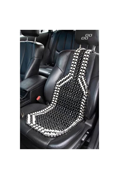 AMIO Poťah na autosedačku s drevenými masážnymi korálkami (čiernobiely)
