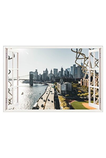 BV Autocolant decorativ 3D pentru fereastră - New York, 85 cm (689STK)