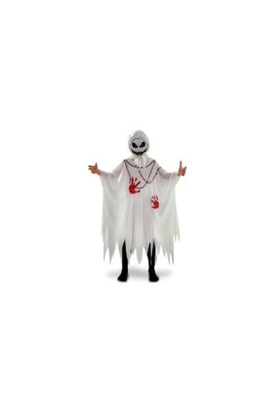 OEM Kids Halloween Ghost Costume with Chains and Mask, Unisex, 6 years (101-126 cm), White