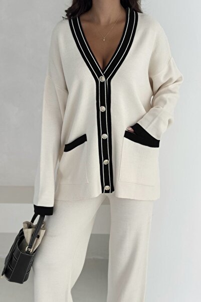 Noi Belis Oversize Pocket Detailed Knitwear Bottom-Top Set Aw25Au0022