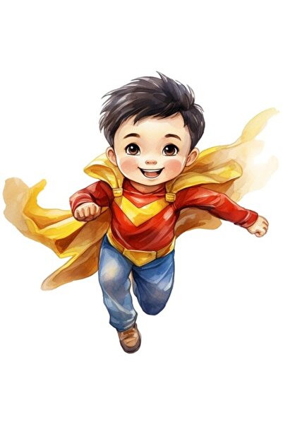BV Decorative Sticker - Superhero Boy, Yellow, 61 cm (1309STK-12)