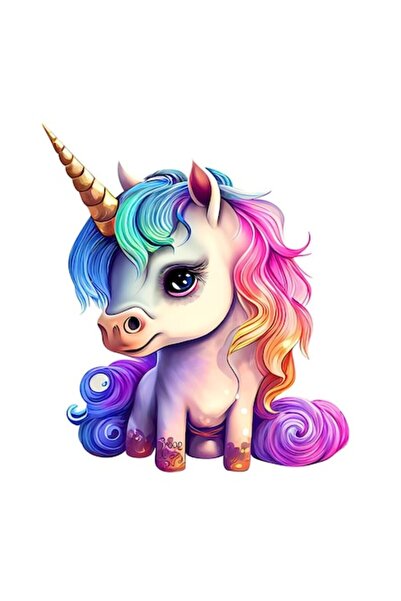 BV Autocolant decorativ, Unicorn, Roz, 75 cm