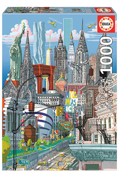 EDUCA Пъзел от 1000 части – Ню Йорк (градска илюстрация) –