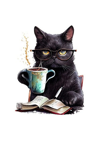 BV Autocolant decorativ, Pisică, Negru, 78 cm, 1258STK