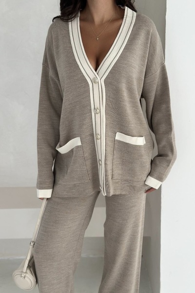 Noi Belis Oversize Pocket Detailed Knitwear Bottom-Top Set Aw25Au0022