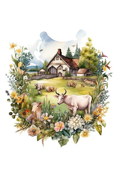 BV Autocolant decorativ - Fermă, Verde, 66 cm (1324STK-3)