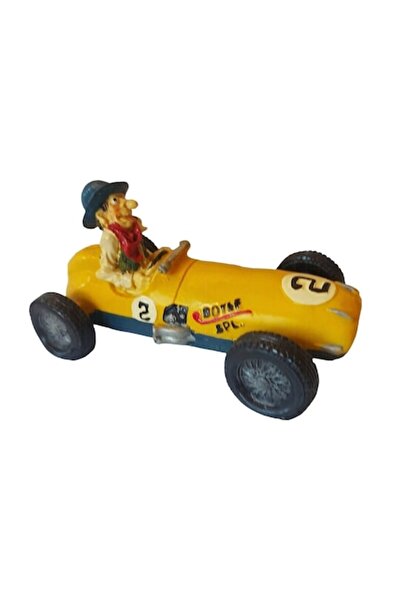BV Mașină de curse decorativă, galbenă, 21 cm