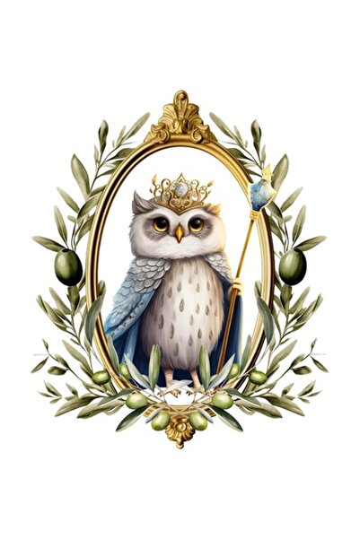 BV Autocolant decorativ, Bufniță, Albastru, 72 cm