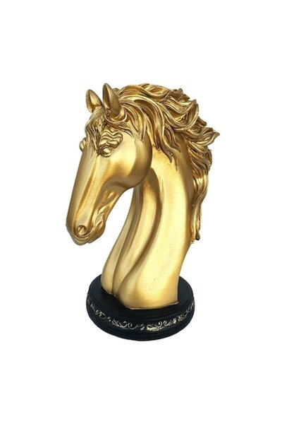 BV Statuetă decorativă, Bust de cal, Auriu, 28 cm, 217H-2