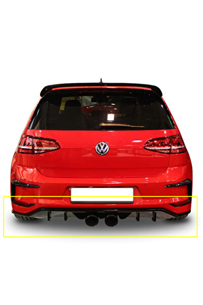 AkmTuning Vw Golf 7 R400 Difüzör Parlak Siyah Plastik 2012 2013 2014 2015 2016 Arka-difizör-bodykit-ek-karlık