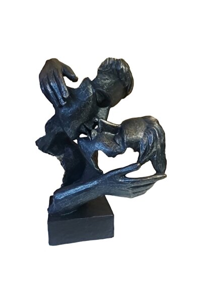 BV Decorative Statuette Mask, Lovers, Black, 27 cm (065SX)