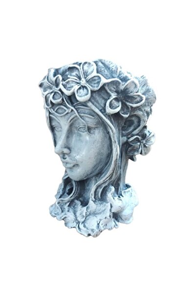 BV Decorative Vase - Female Bust, Vintage Gray, 32 cm