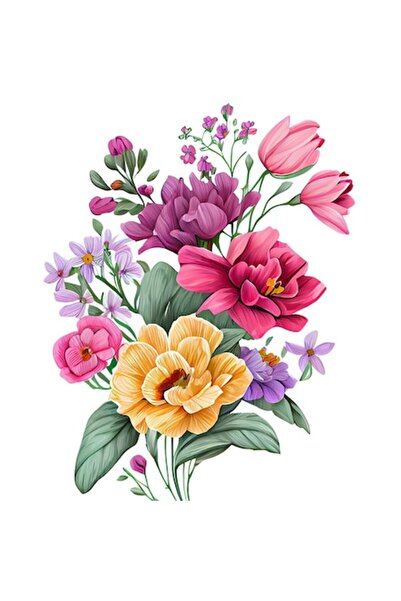 BV Autocolant decorativ, Flori, Multicolor, 80 cm, 1216STK-9