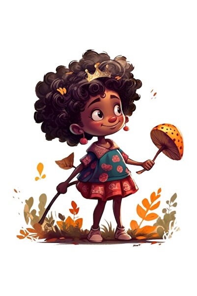 BV Autocolant decorativ - Mică prințesă, maro, 60x68 cm