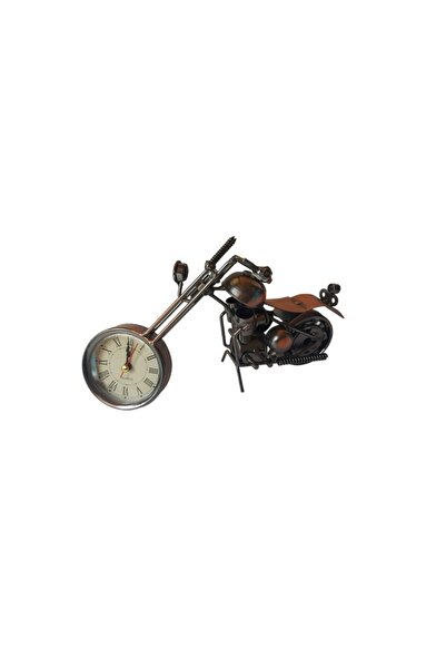 BV Decorative motorcycle-shaped clock, Brown, 21 cm, 356-25D
