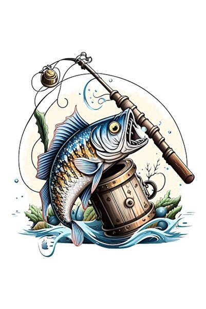 BV Декоративен стикер, Риба, Син, 66 см, 1273STK-5