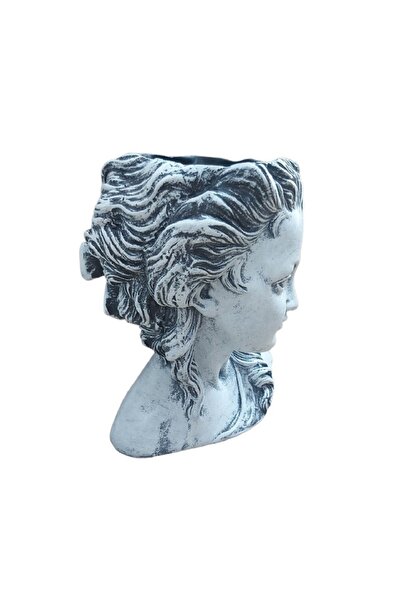 BV Decorative Vase, Female Bust, Vintage Gray, 20 cm