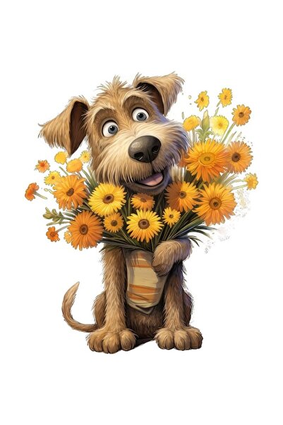 BV Autocolant decorativ, câine, maro, 72 cm