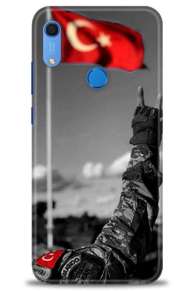 Rulet Aksesuar غطاء متوافق مع هاتف هواوي Y6S HD مطبوع + واقي شاشة سيراميك غير...