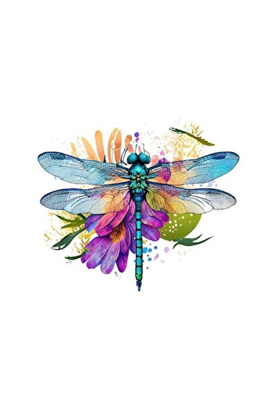 BV Autocolant decorativ - Libelulă, Albastră, 62 cm