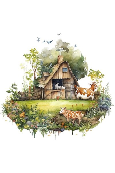 BV Autocolant decorativ, Fermă, Verde, 65 cm, 1324STK-5