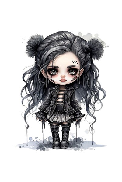 BV Autocolant decorativ, Prințesa Rock, Negru, 76 cm