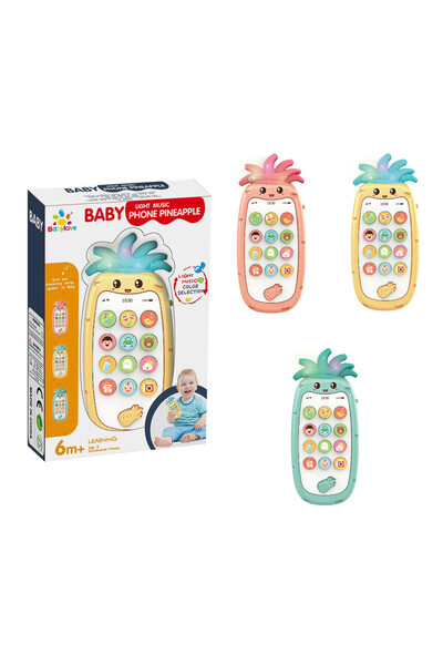 TSUMAB لعبة هاتف موسيقية وخفيفة على شكل أناناس صغير