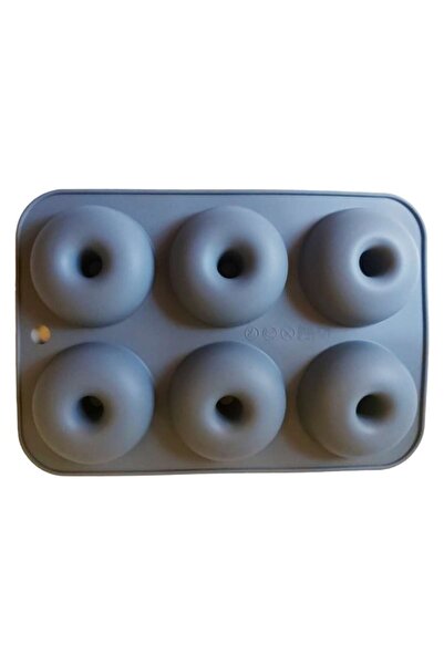 BV Silicone mold for donuts or cakes, 6 cavities, Gray, 26 cm