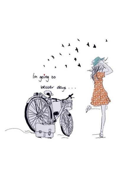 BV Autocolant decorativ - Bicicletă „Zile mai bune”, 95 cm