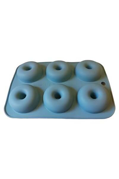 BV Silicone mold for donuts or cakes, 6 cavities, Blue, 26 cm