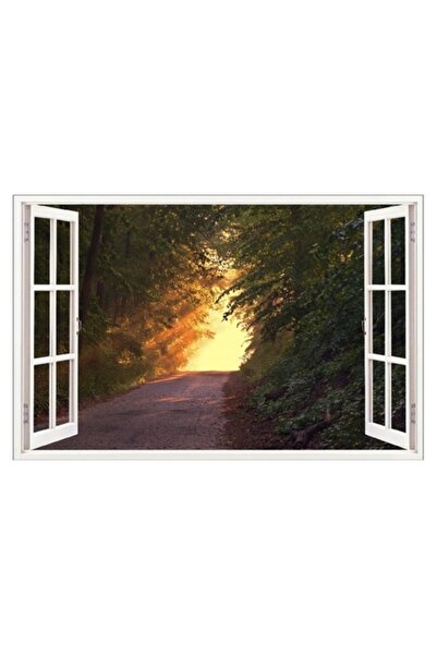 BV Autocolant decorativ, fereastră 3D - pădure, 85 cm (603STK)