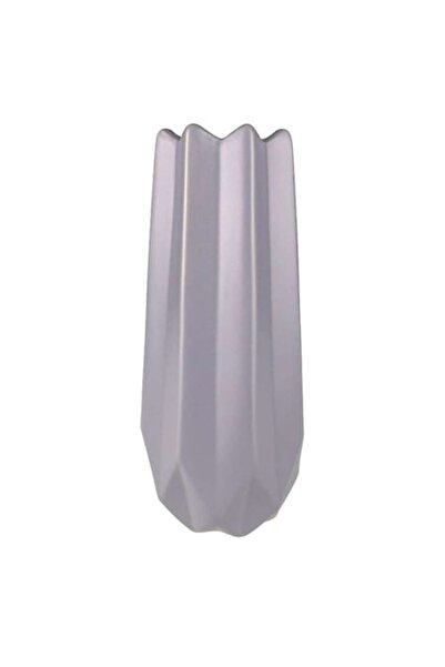 BV Ribbed decorative ceramic vase, 20 cm, Grey