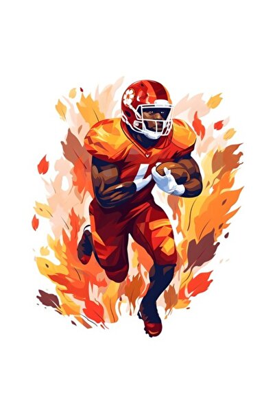 BV Autocolant decorativ - Fotbal american, portocaliu, 73 cm