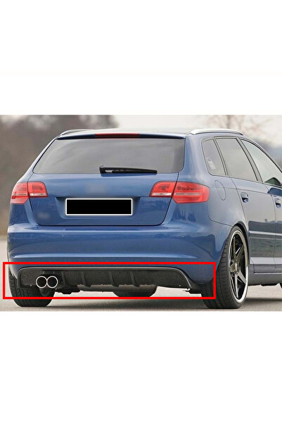 AkmTuning Audi A3 8P FL S3 Difüzör 4 Kapı Uyumlu Parlak Siyah Plastik 2008-2012 Arka-difizör-bodykit-ek-karlık