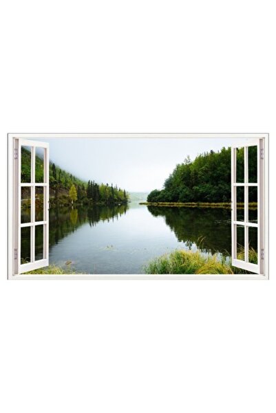 BV Autocolant decorativ, fereastră 3D, lac, 85 cm, 558STK