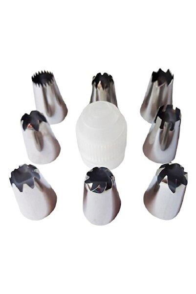 BV Set de 8 duze decorative din oțel inoxidabil cu adaptor, 4,5 cm, roz