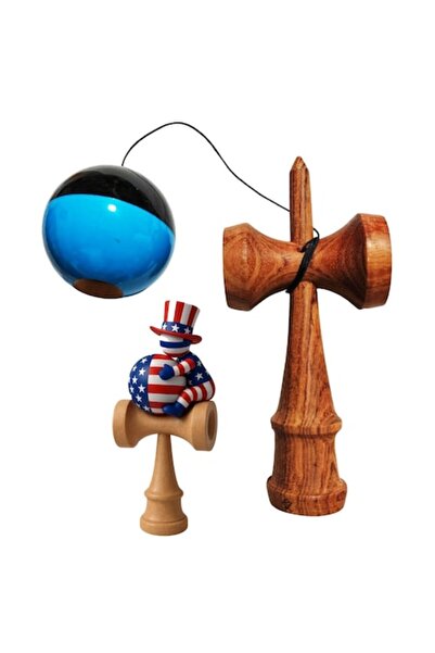 BV Kendama din lemn cu bilă de lemn + autocolant SUA impermeabil pentru telefon