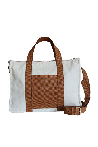 SOL28 Travel Geanta de umar din textil si piele naturala, cu imprimeu