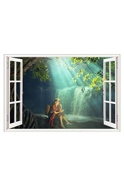 BV Autocolant decorativ, fereastră 3D, cascadă, 85 cm, 616STK